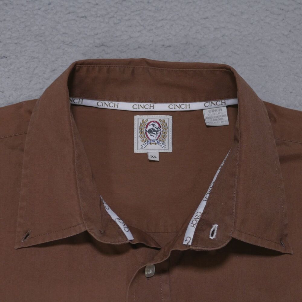 Cinch Shirt Mens XL Western Button Down Long Sleeve Cowboy Brown - Picture 7 of 15